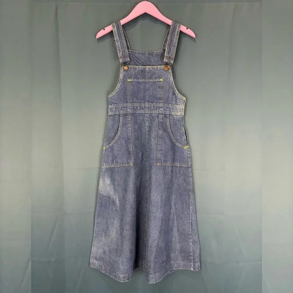 cotton bib overall dress SO Blue Denim Junior Womens Bib Overall Cotton Dress Pockets Jumper Size Small